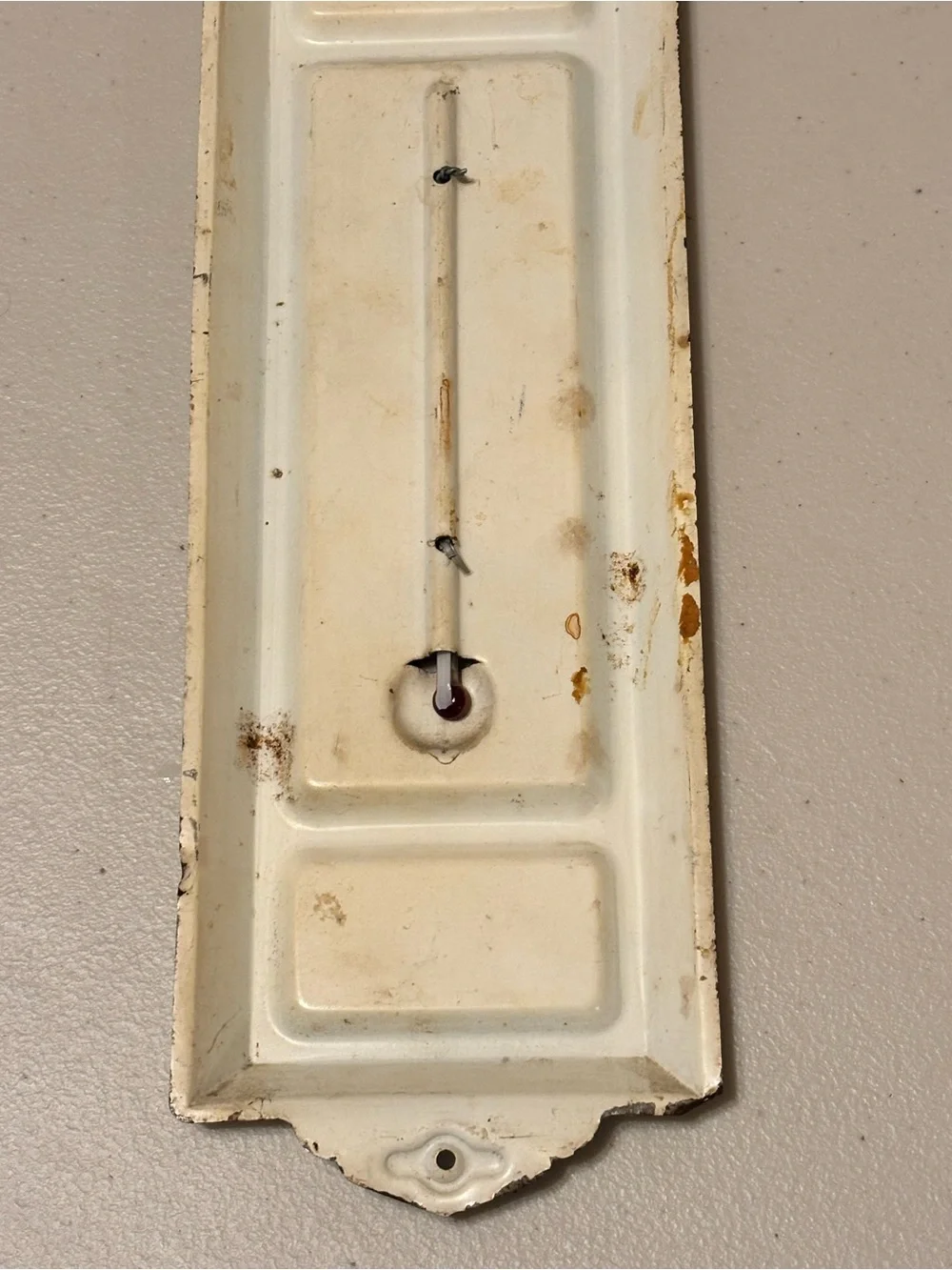 Vintage metal advertising wall thermometer, Fontana, California